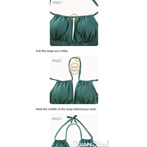 Smismivo Tummy Control Halter One Piece Retro Swimsuit Size Small Navy - Picture 8 of 8